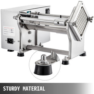 Electric French Fry Cutter with 6mm 9mm 13mm and 8-Wedge Blade