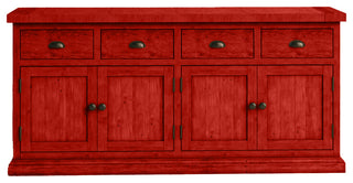 80" Rustic Sideboard Buffet, Persimmon Red