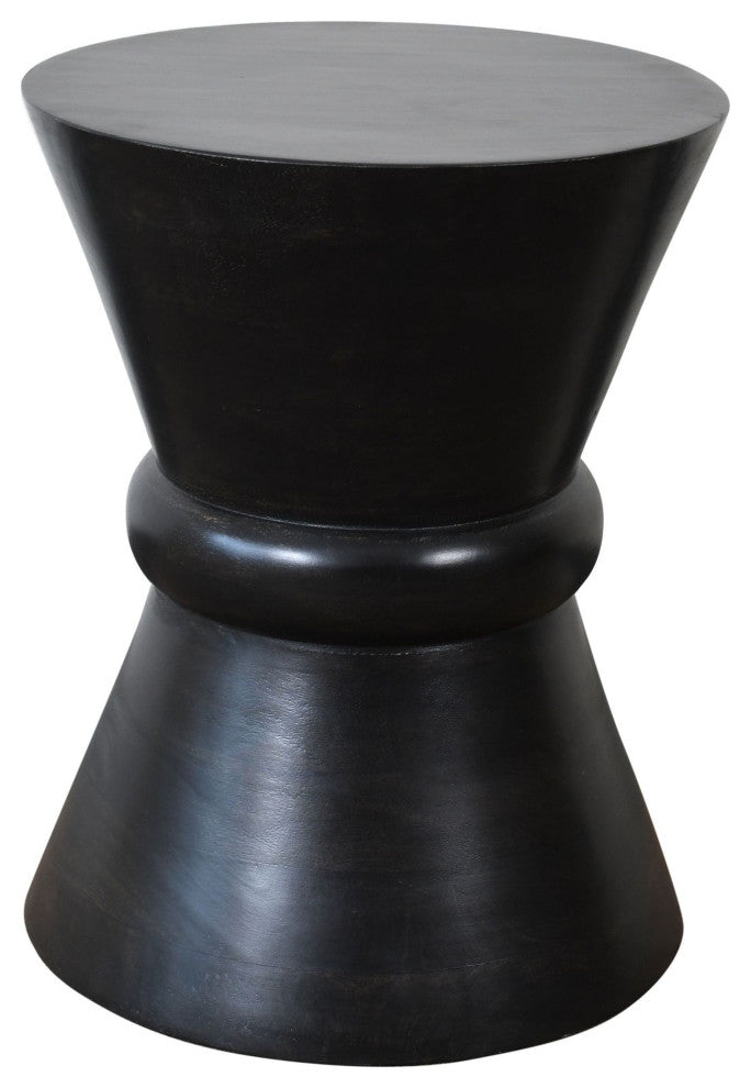 Rocco Mango Wood Side Table, Black