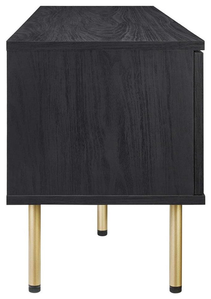Modway Cambria Rattan and Particleboard TV Stand for TVs up to 60" in Black