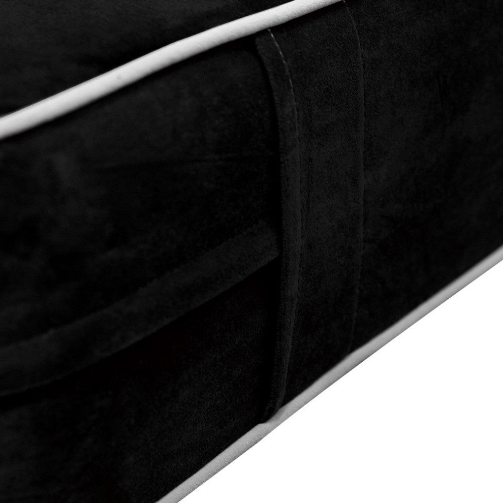 Contrast Pipe 8" Twin 75x39x8 Velvet Indoor Daybed Mattress |COVER ONLY|-AD374