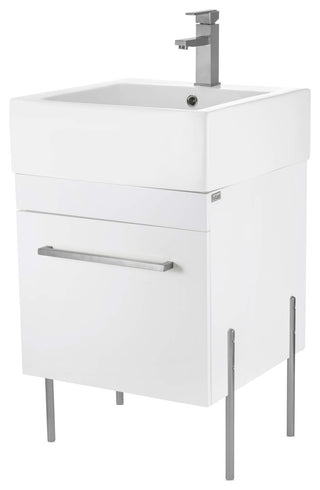 Fine Fixtures Modern Vanity Set, White, 20", Polished Chrome Hardware