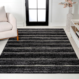 Williamsburg Minimalist Stripe Rug, Black/Cream, 3 Ft. X 5 Ft.