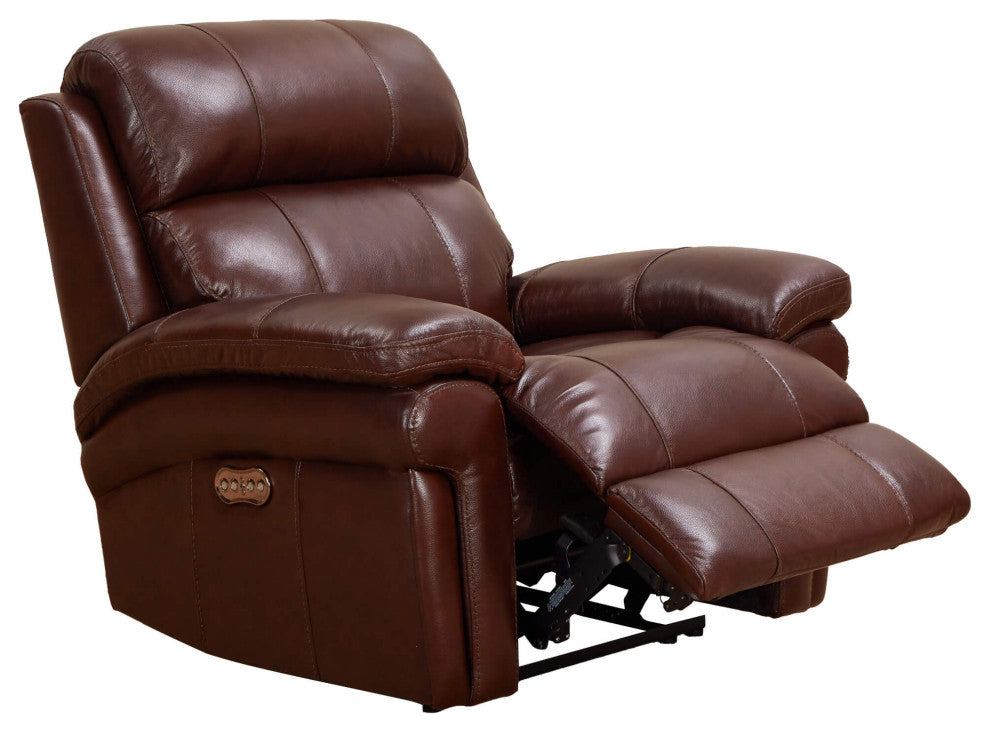 Reclining Sofa With Power Headrest 3 Seater Dual Recline Usb Ports Brown