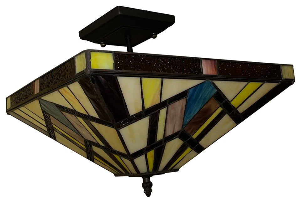 CHLOE Lighting CH3T523BM14-UF2 VINCENT Mission Blackish Bronze 2 Light SemiFlush