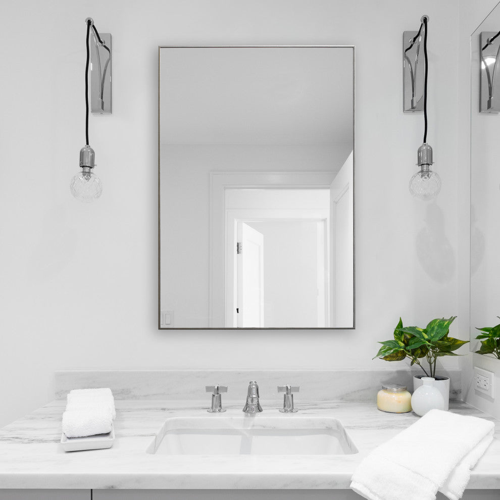 31" Industrial Gray Rectangle Mirror
