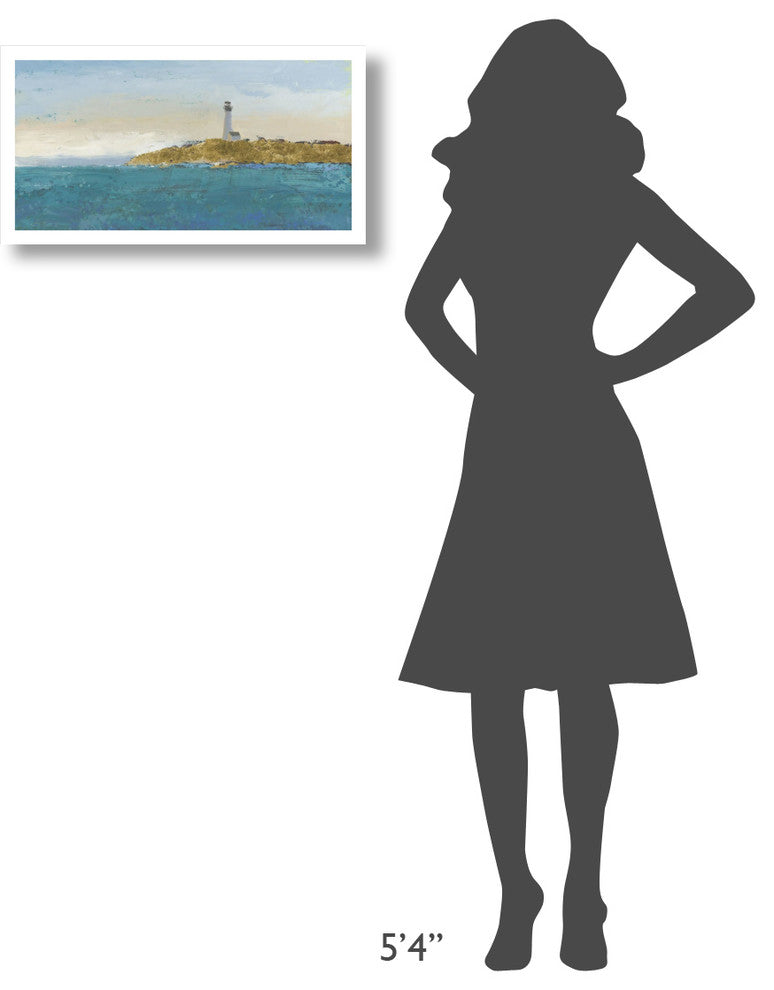 "Lighthouse Seascape I v.2" Digital Paper Print by James Wiens, 26"x14"
