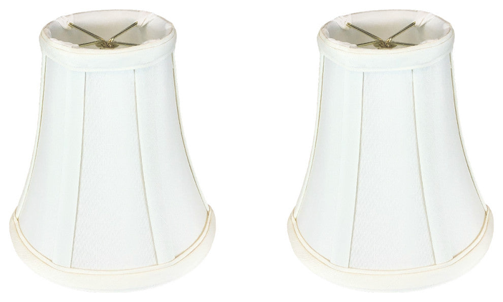 Royal Designs True Bell Basic Lamp Shade, Flame Clip Fitter, White, Set of 2