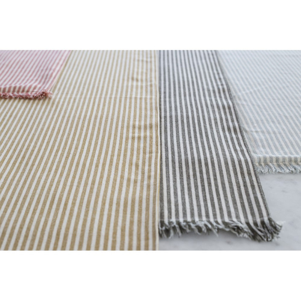 Set of Eight Dull Green Striped Placemats