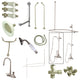 High-Arc Gooseneck Clawfoot Tub Faucet Package, Brushed Nickel