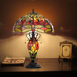 Empress Tiffany-Style Dark Bronze 3 Light Double Lit Table Lamp 16" Shade