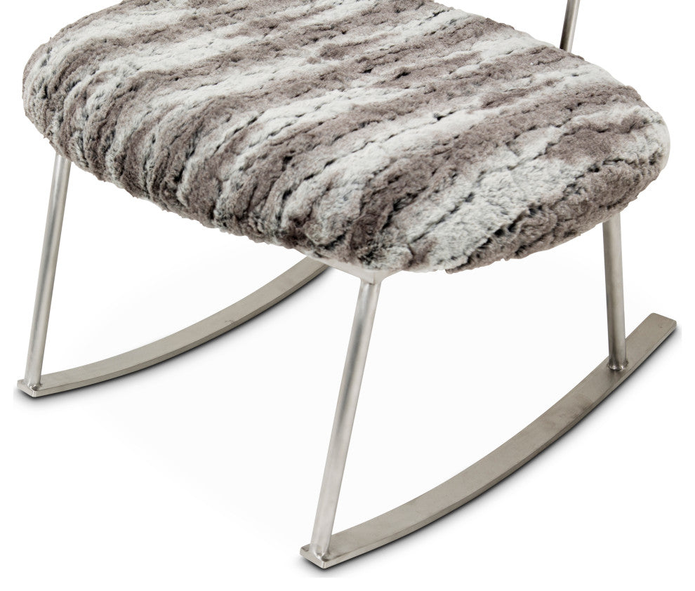 Pebble Beach Rocker Chair, Moondust and Brushed Silver