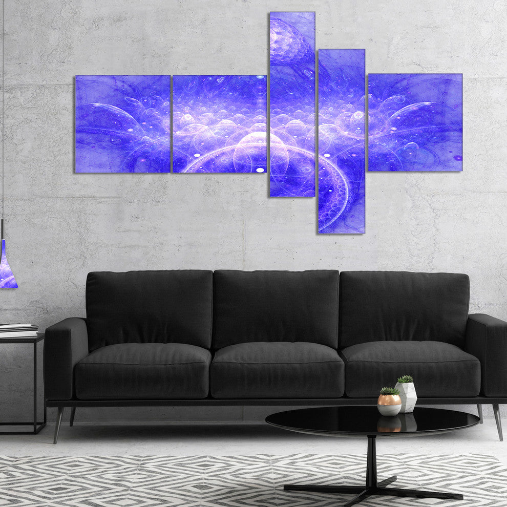 Infinite Blue Boundaries of World, Floral Canvas Art Print, 60"x32", 5 panels
