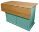 Eagle Furniture Coastal 51" Kitchen Island with Flip Top, Aqua Fiesta