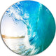 Blue Waves Arch, Seascape Photo Round Wall Art, 36"