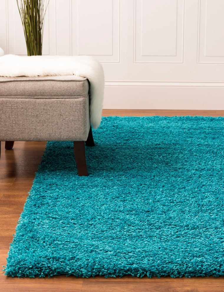 Louann Solid Shag Rug - Turquoise - 2' X 3'