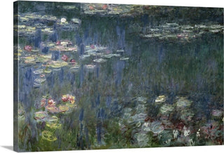 "Waterlilies: Green Reflections, 1914 18 (left section)" Wrapped Canvas Art P