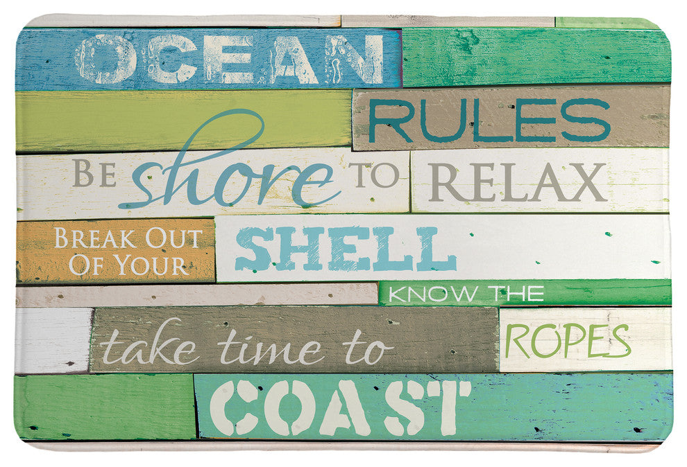 Laural Home Ocean Rules Memory Foam Rug