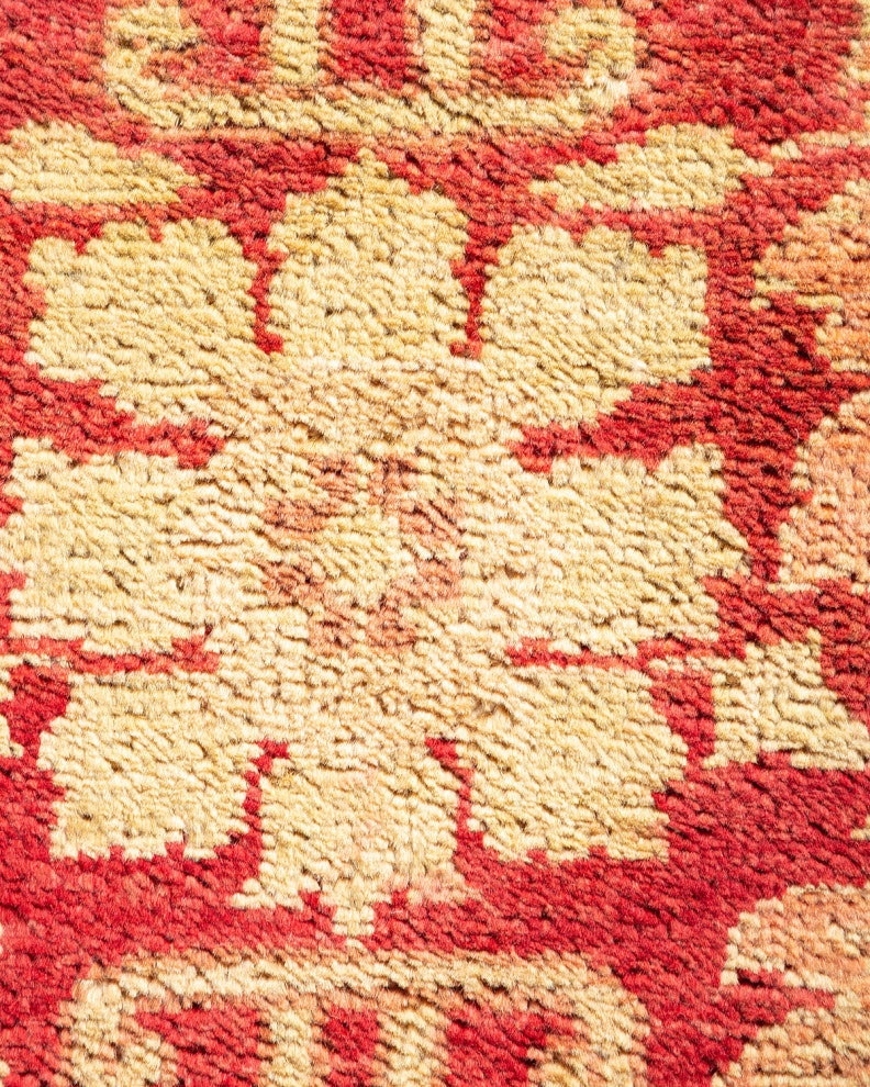 Eclectic, One-of-a-Kind Hand-Knotted Runner Red, 6'0"x15'10"