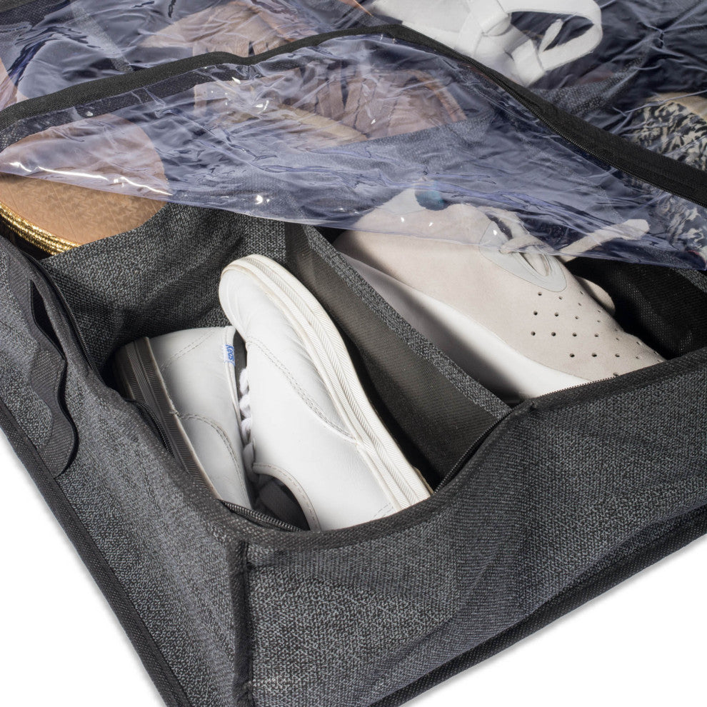 Black Linen 8 Shoes Soft Storage