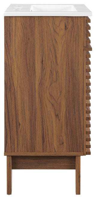 Render 18" Bathroom Vanity Cabinet - Walnut White