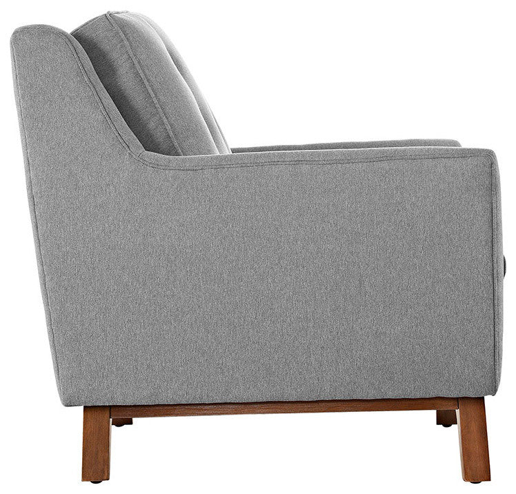 Beguile 3 Piece Upholstered Fabric Living Room Set, Gray