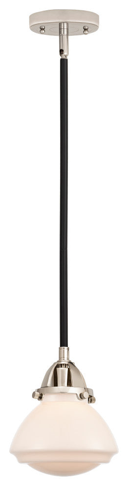 Olean Mini Pendant, Black Polished Nickel, Matte White, Matte White