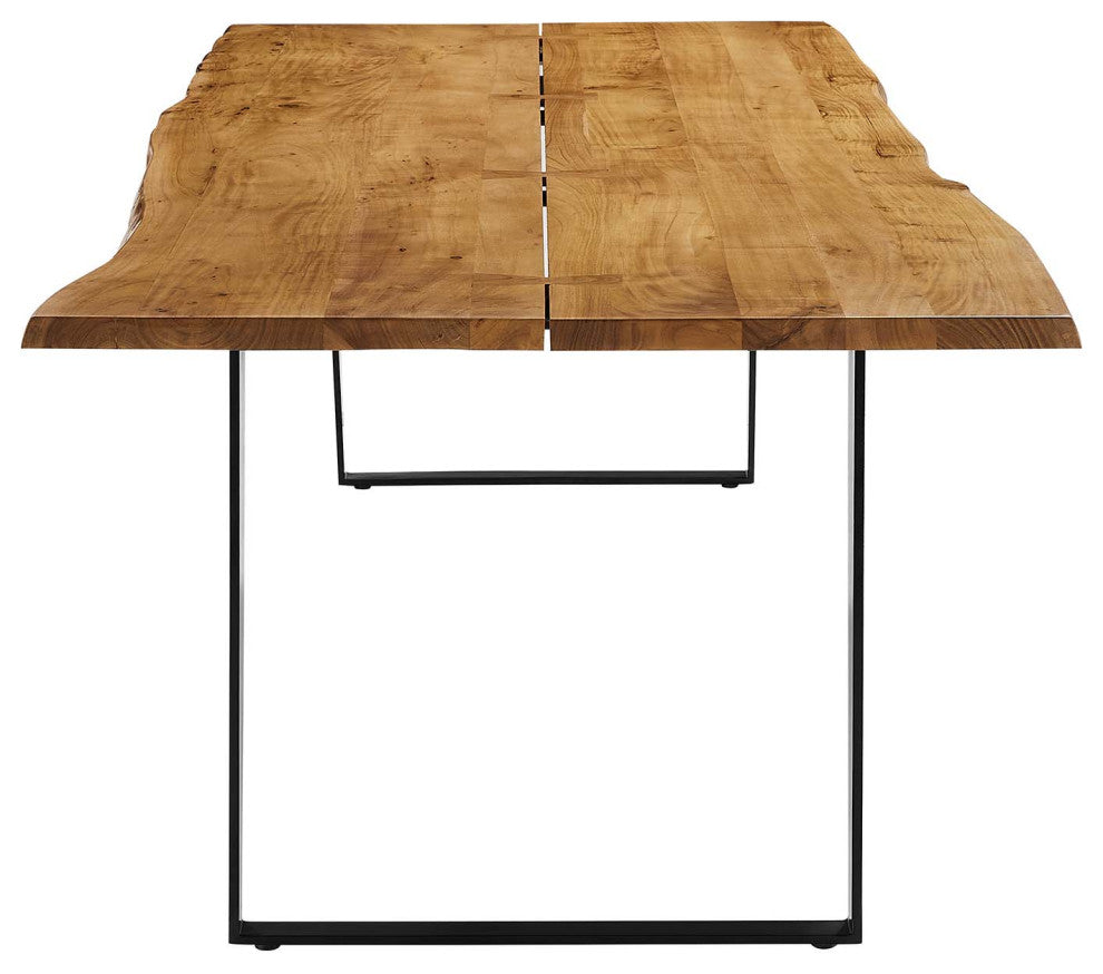 Viggo 96" Live Edge Acacia Wood Acacia Wood Dining Table - Black Natural