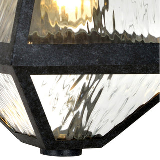 Crystorama Brian Patrick Flynn Glacier 1-Light Outdoor Wall, Black, Water Glass