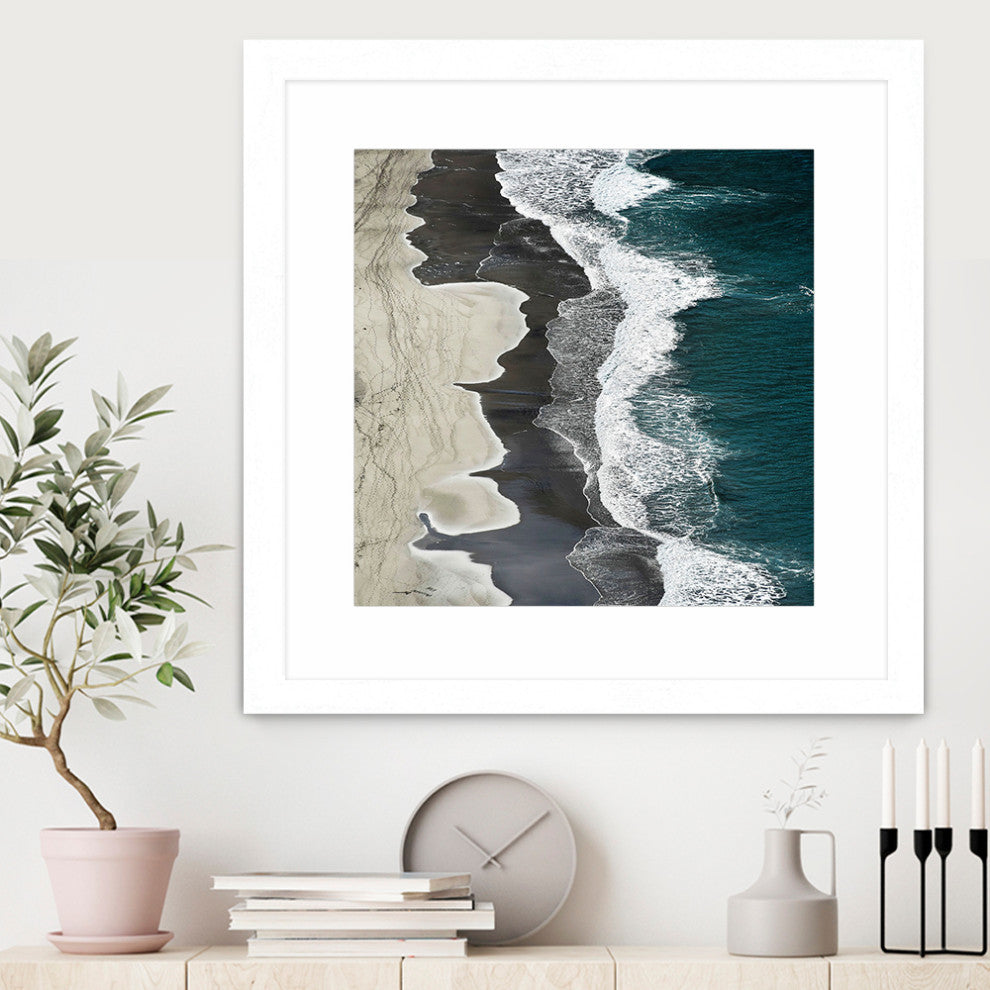"Molenaar - Running Waves" Matted and Framed, 36"x36"