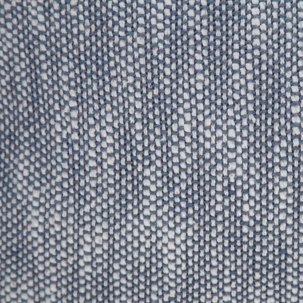 Two-Tone Cotton Throw Pillow with Fringe, Navy Blue, 20" X 20"