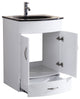 Style 5, 24"W White Vanity Sink Base Cabinet, Mirror, LV5-24W