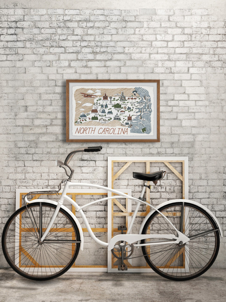 "North Carolina Spots" Framed Painting Print, 24x16