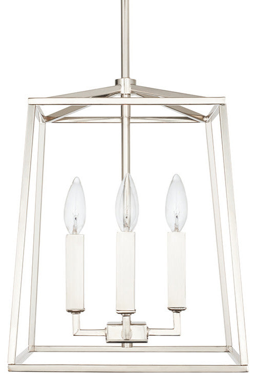Capital Lighting 537641 Thea 4 Light 12"W Taper Candle Pendant - Polished