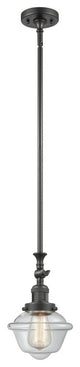 Small Oxford 1-Light LED Pendant, Oil Rubbed Bronze, Glass: Clear