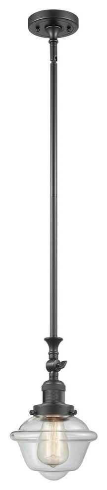 Small Oxford 1-Light LED Pendant, Oil Rubbed Bronze, Glass: Clear