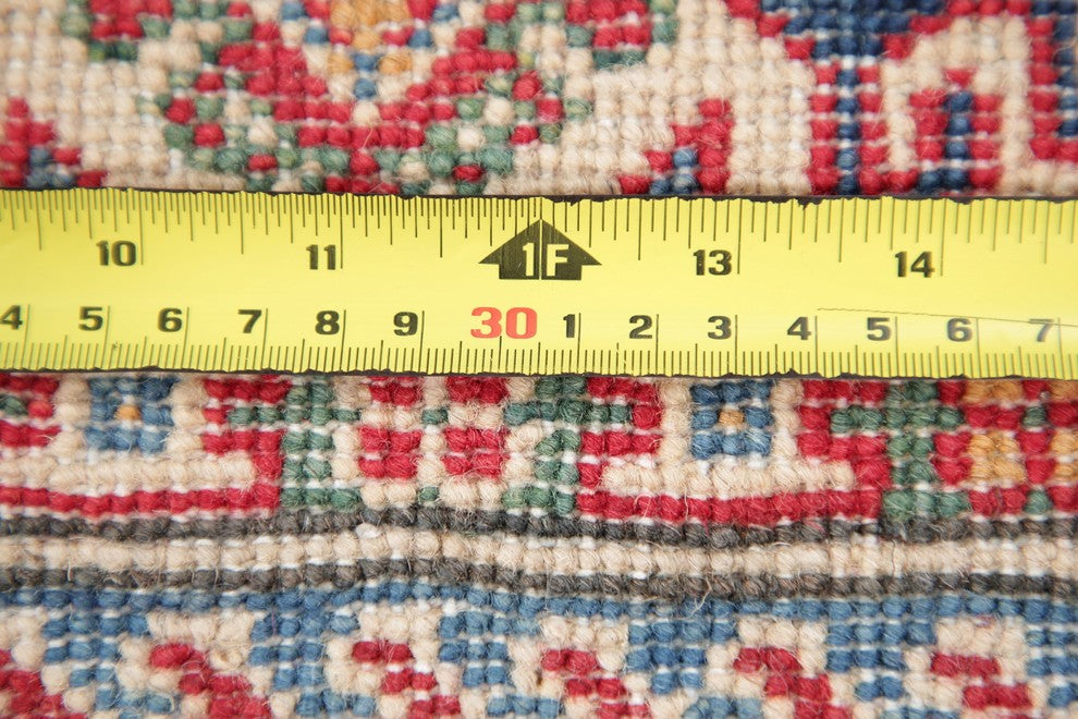Hand-Knotted Oriental Pakistani Kazak Traditional Area Rug Wool, Red, 5'1"X3'3"