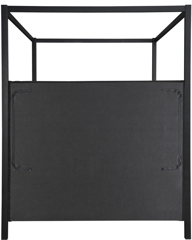 Kelly Boucle Fabric Upholstered Bed, Black, King