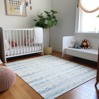 Addison Premium Washable Mayfield AMF195 Blue 2'6" x 3'10" Rug