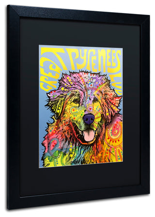 Dean Russo 'Great Pyrenees' Art, Black Frame, Black Matte, 20"x16"
