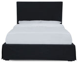 Modus Cheviot Full Upholsterd Skirted Panel Bed in Iron