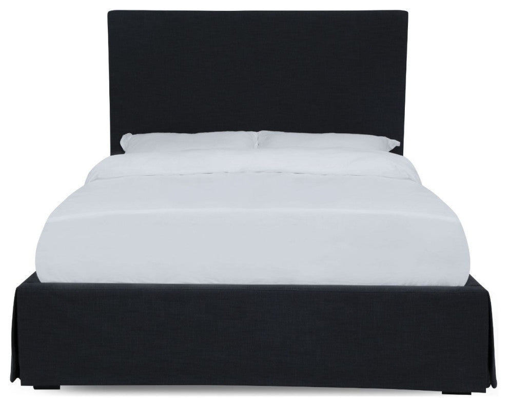 Modus Cheviot Full Upholsterd Skirted Panel Bed in Iron