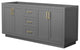 72" Double Bathroom Vanity, Dark Gray, No Countertop, No Sink, Gold Trim