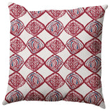 Cowry Check II Rug Pillow, Red, 16"x16"