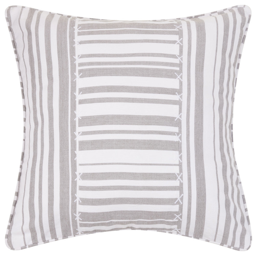 Gray Stripe Patch Pillow