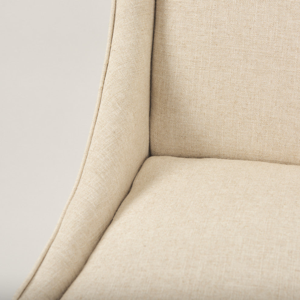 Kensington I Cream Fabric and Solid Wood Dining Chair
