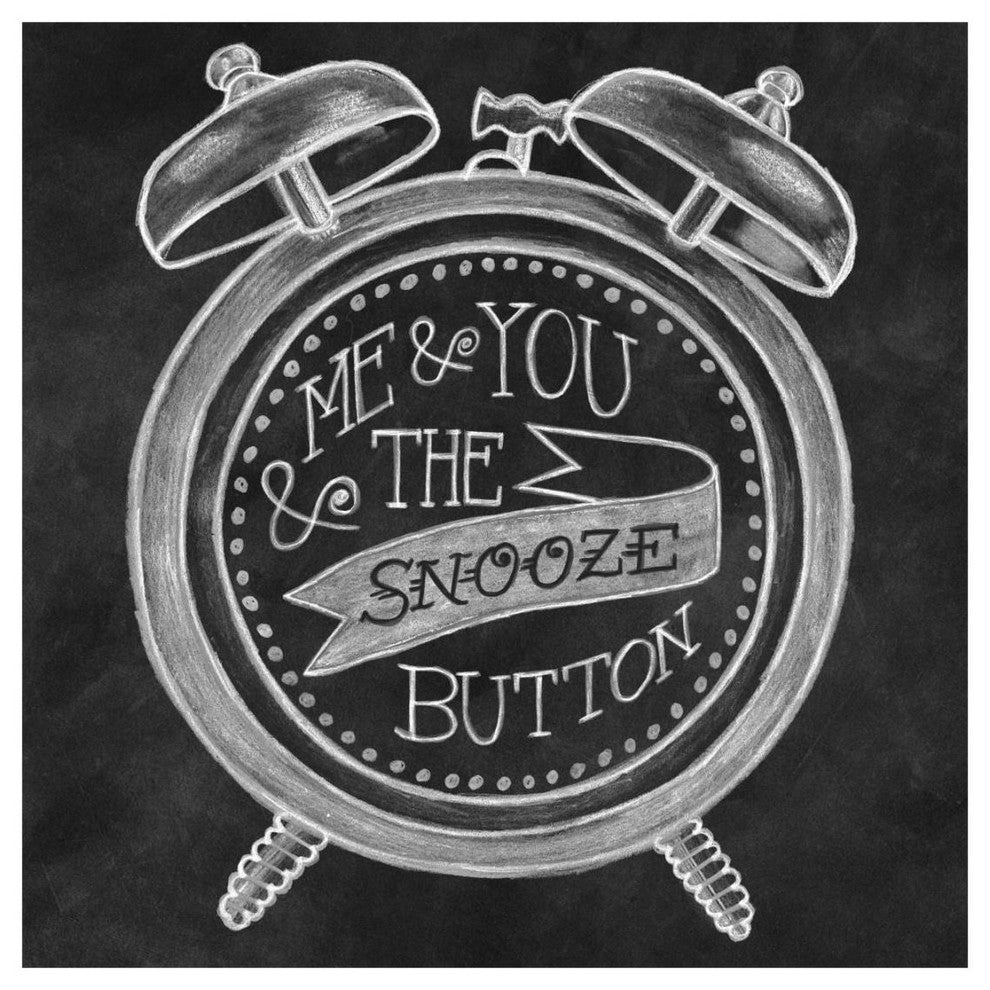 "The Snooze Button Chalk" Digital Paper Print by Mary Urban, 20"x20"