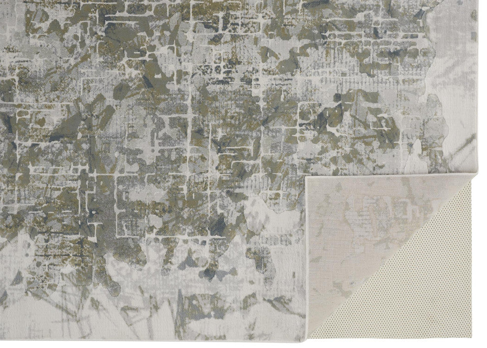 Weave & Wander Halton Contemporary Marble Rug, Silver/Gray, Ivory, 2'x3'