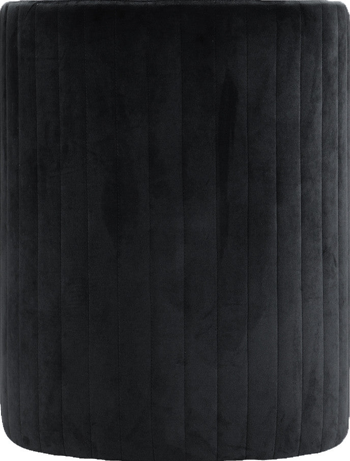 Selena 2-Piece Velvet Accent Chair and Ottoman Set, Black