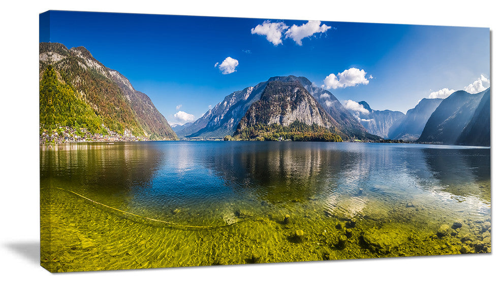 "Crystal Clear Mountain Lake in Alps" Landscape Wall Art, 32"x16"